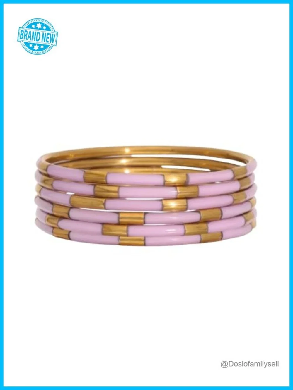 Set of 6 Brass Enamel Bangle Bracelets